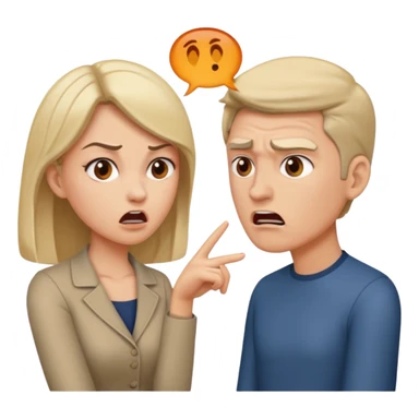 A woman and man getting divorced and arguing sticker