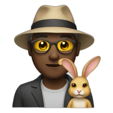 man with a rabbit mask sticker