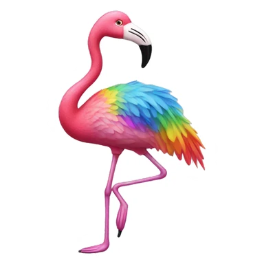 Tap dancing rainbow flamingo sticker