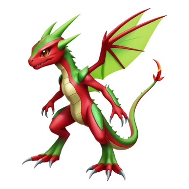  Cool Edgy Shiny Futuristic Ethereal Legendary Scizor-Charmeleon-Digimon-Schyther-Flygon-hybrid full body sticker