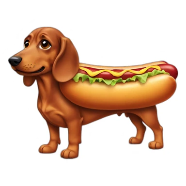 Teckel with hot dog costume sticker