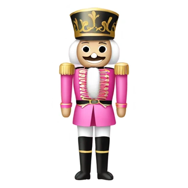 Nutcracker wearing pink sticker