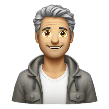 Un homme avec des cheveux qui ressemblent à des oreilles de koala sticker