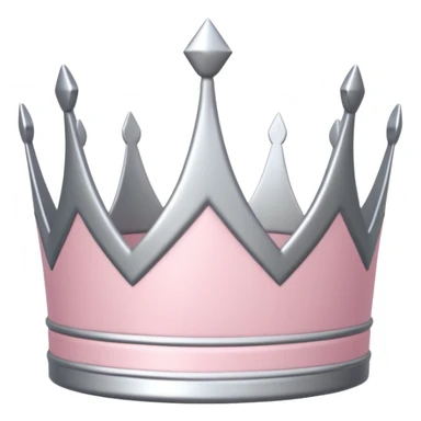 light pink and silver simple crown sticker