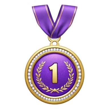 Purple Glitter medal of help sticker