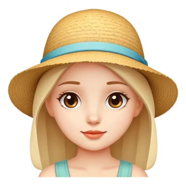 cute girl with summer hat sticker