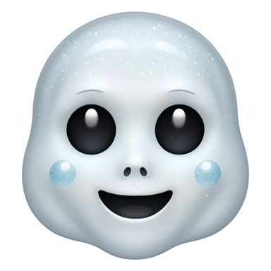 white Ghost face glitter  sticker