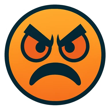 vibrant toon style angry emoji face sticker