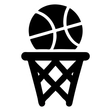 A basketball ball in a net sticker