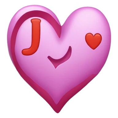 letters J and N in a heart sticker