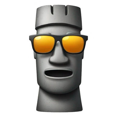 Iphone Moai emoji with sungalsses sticker