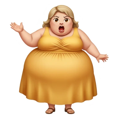 yelling fat lady sticker