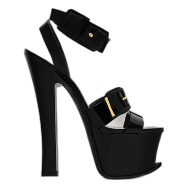 Ysl TRIBUTE PLATFORM SANDAL black PATENT LEATHER sticker