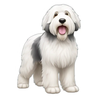 Dog old english sheepdog full-body sticker