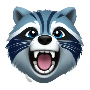 Blue raccoon screaming  sticker