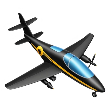 Emoji of a black rc plane sticker