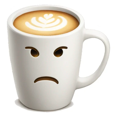 latte in white concrete mug sticker