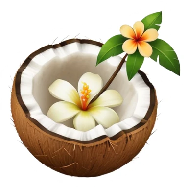 un coco con una flor  sticker