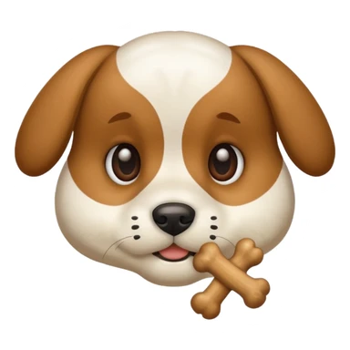 puppy face with white bone  sticker