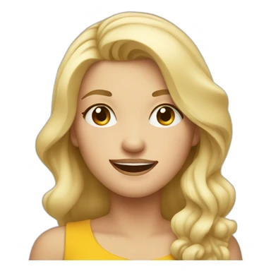 blonde girl winking  sticker