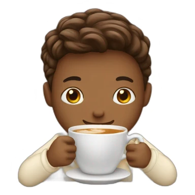 A person hugging a cup of cappuccino  sticker