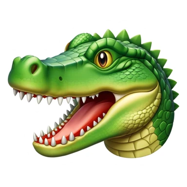 green crocodile with sharp teeth sticker