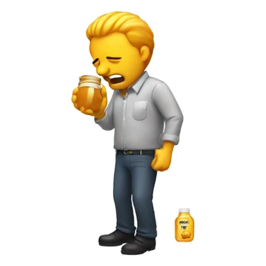 Man vommiting honey sticker