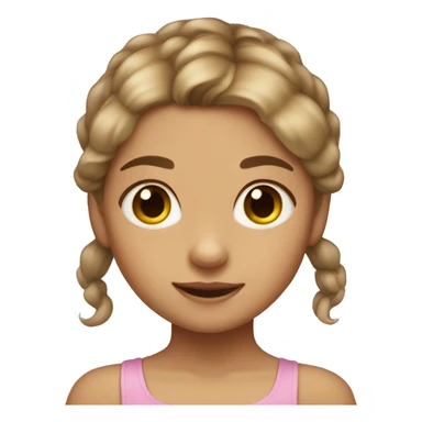 Little girl with ligth Brown hair tan skin balerrina sticker