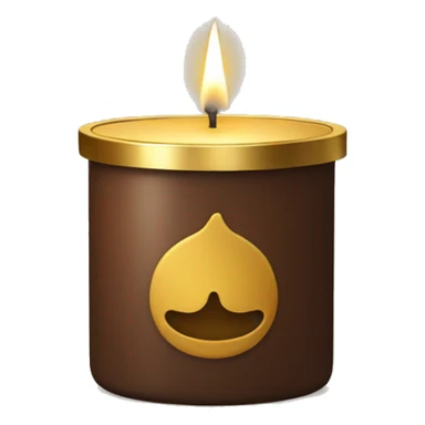 Candle I brown jar with gold lid sticker