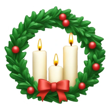 3 candle with christmas wreath sticker