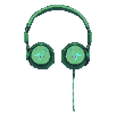 green headphones sticker