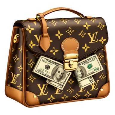 Louis Vuitton purse with dolars sticker