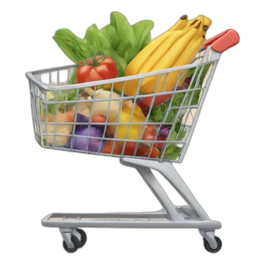 supermarket trolley with food sticker