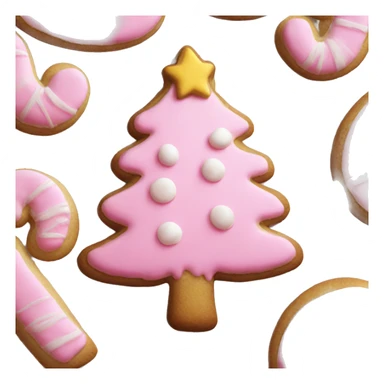 christmas tree cookie pink sticker