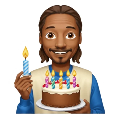 snopp dogg holding birthday cake sticker