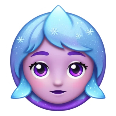 glitter frost cian and purple sticker