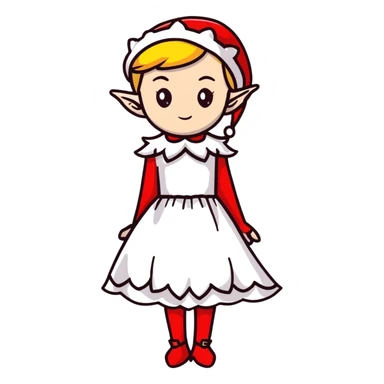elegant female elf with feminine features, beautiful dress, graceful posture sticker