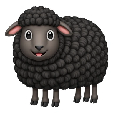 Oveja negra con el cuerpo entero de lado y cara graciosa  sticker