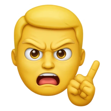 yellow face emoji with angry eyebrows showing the middle finger sticker