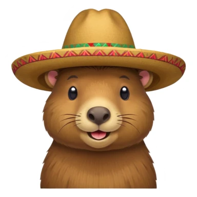 Capybara sitting with Mexican hat sticker