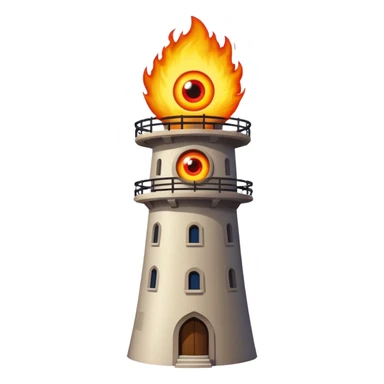 Tower with fireball eye on top sticker
