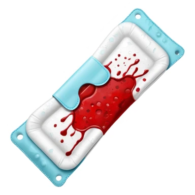 a sanitary pad with some blood splatters on it  sticker