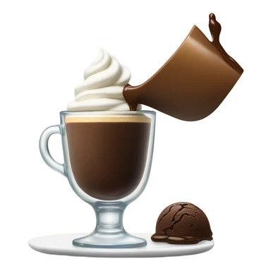 Espresso being poured over one scoop of ice cream sticker