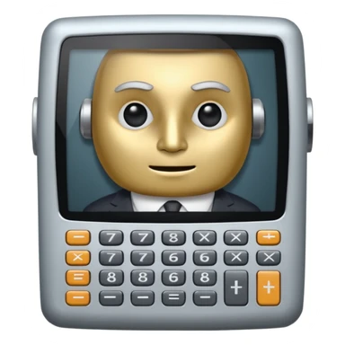 Personified calculator sticker