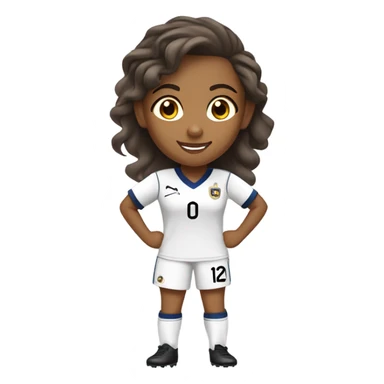 Brown  Girl Brown eyes playing soccer full body sticker