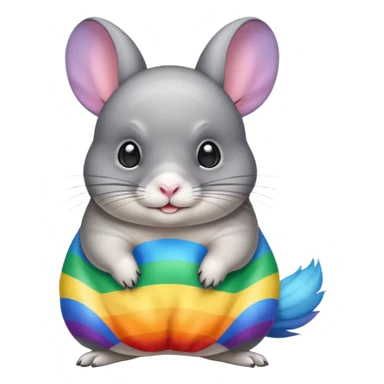 rainbow colored chinchilla sticker