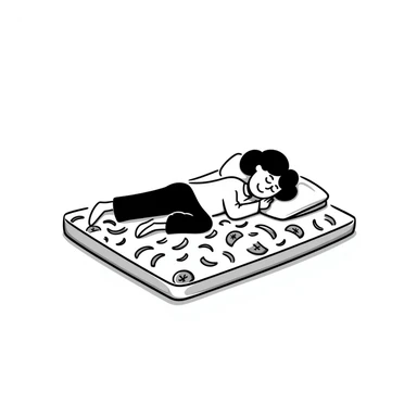 happy person napping on mattress of money sticker