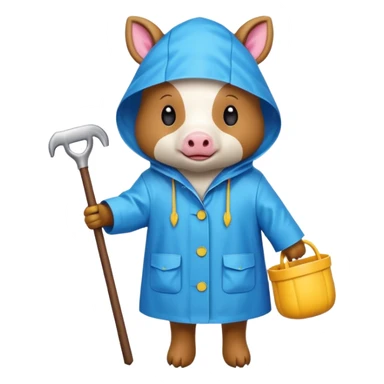 Raincoat Farm Animals sticker