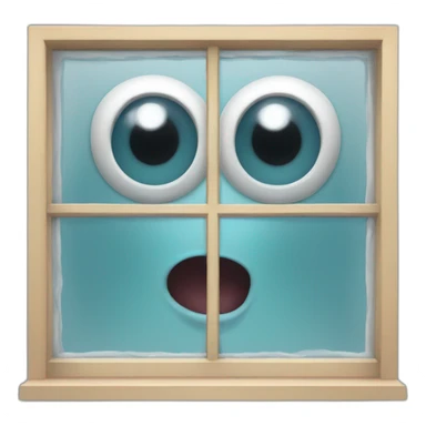 window glass with eyes and mouth and arms and legs sticker
