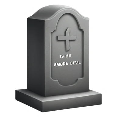 gravestone that says here lies SmokeDevil sticker